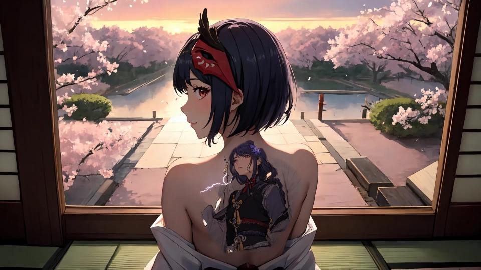 AI generated picture of 九条裟羅